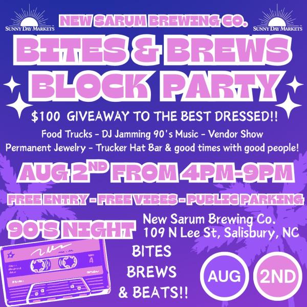 New Sarum Brewing Bites & Brews Block Party (Aug 2nd)