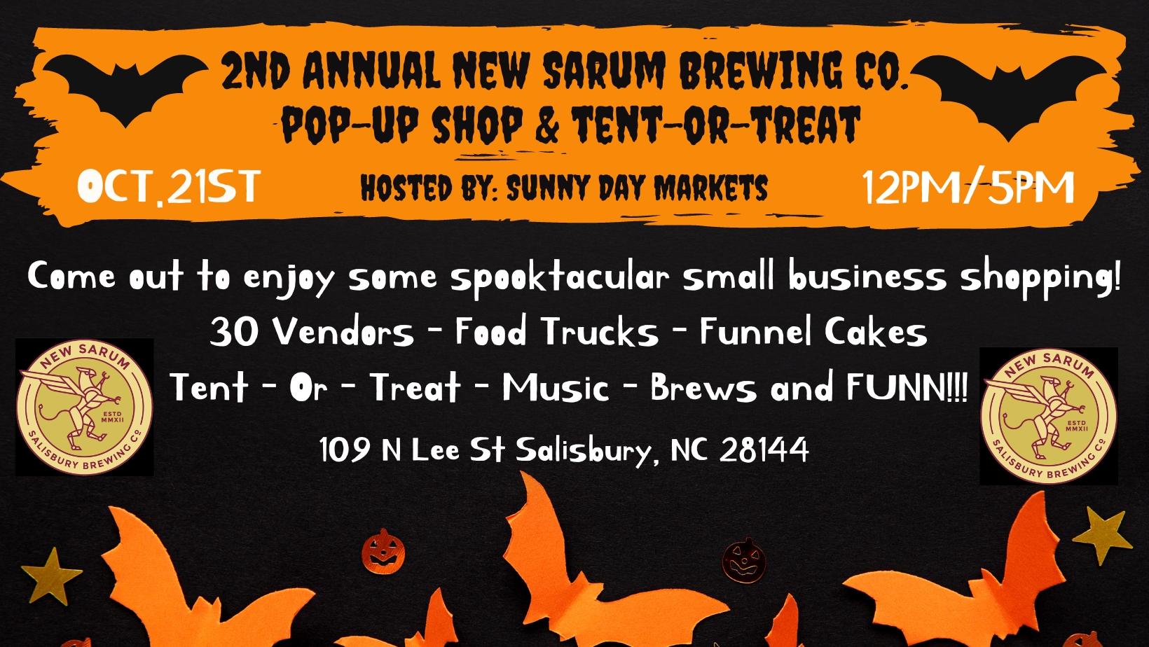 2nd Annual New Sarum Brewing Pop-Up Market & Tent-Or-Treat cover image