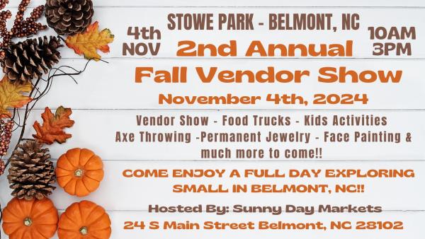 2nd Annual Fall Vendor Show (Belmont, NC)