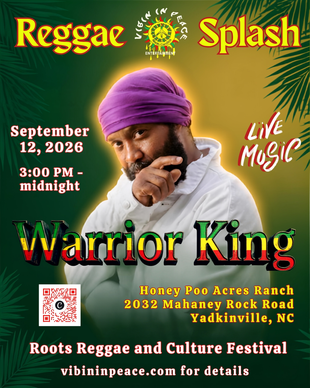 Reggae Splash 2026 w/ Warrior King and Stable Roots Band