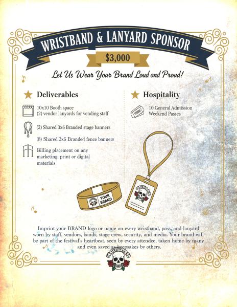 WRISTBAND & LANYARD SPONSOR- $3,000