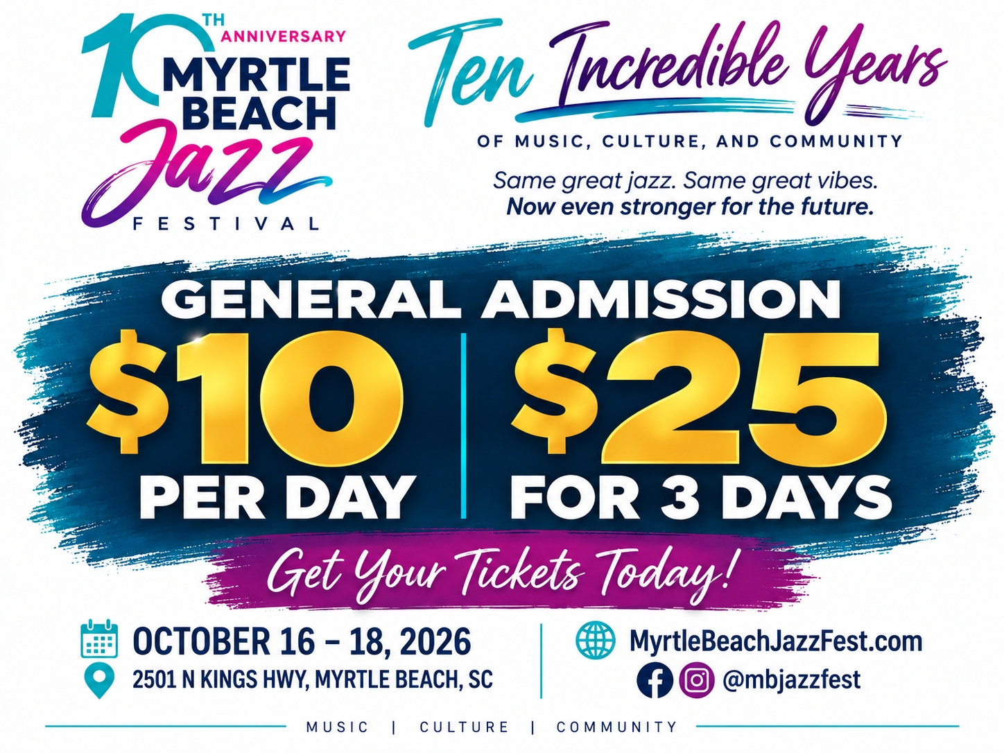 3-Day General Admission. EARLY BIRD SALE ONLY cover picture