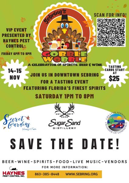 Sebring's Gobble Wobble- A Celebration of Spirits, Beer and Wine!