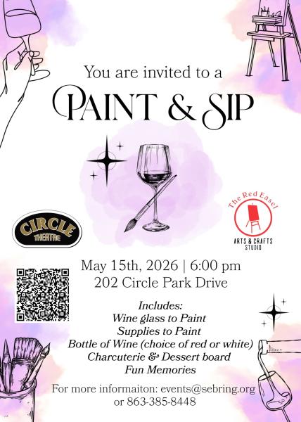 Sip and Wine Glass Painting at The Circle Theatre