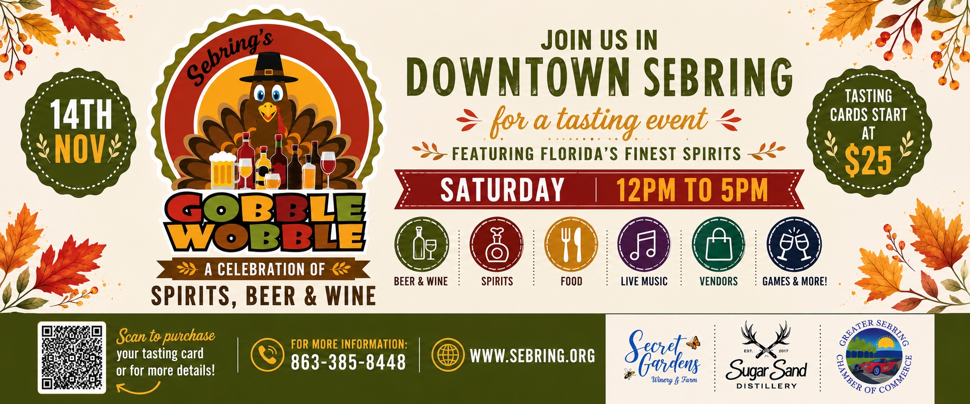 Sebring's Gobble Wobble- A Celebration of Spirits, Beer and Wine!
