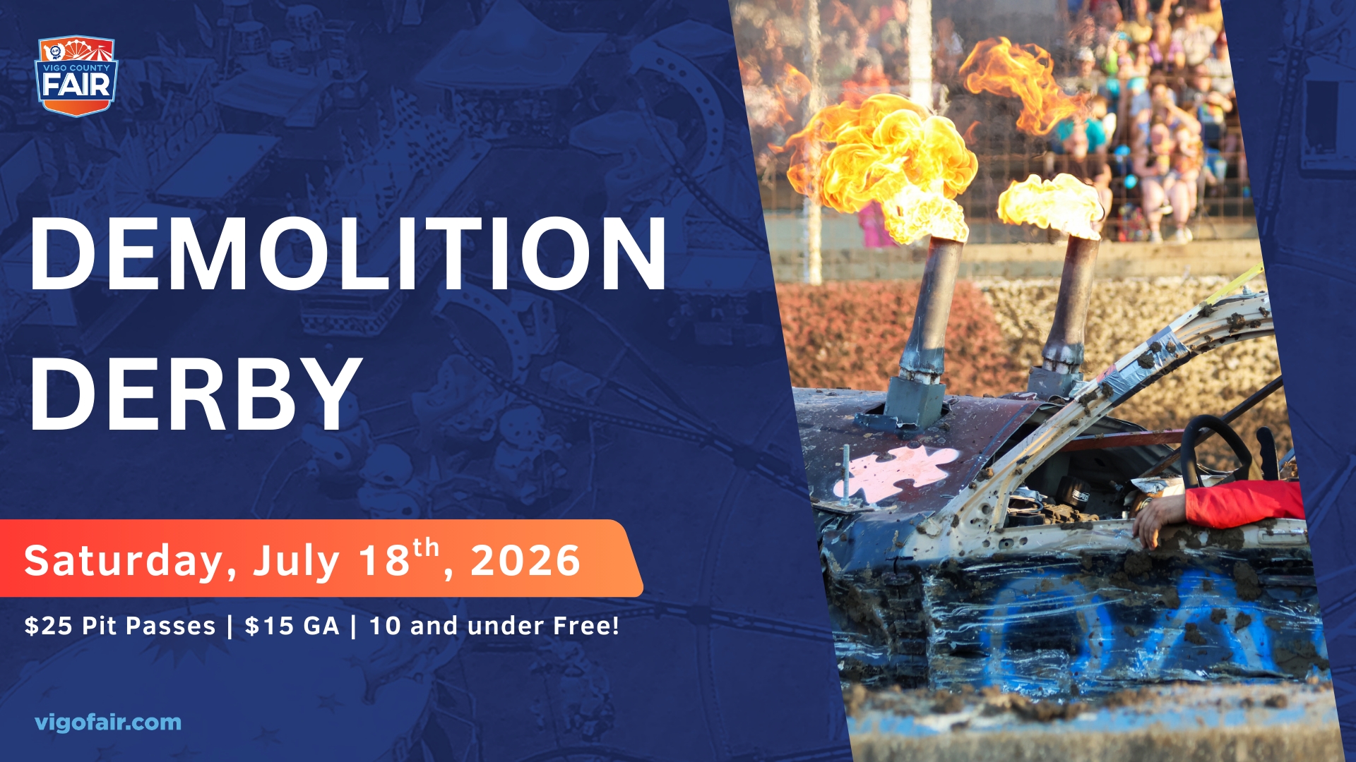 Saturday July 18th - General Admission Demolition Derby cover picture