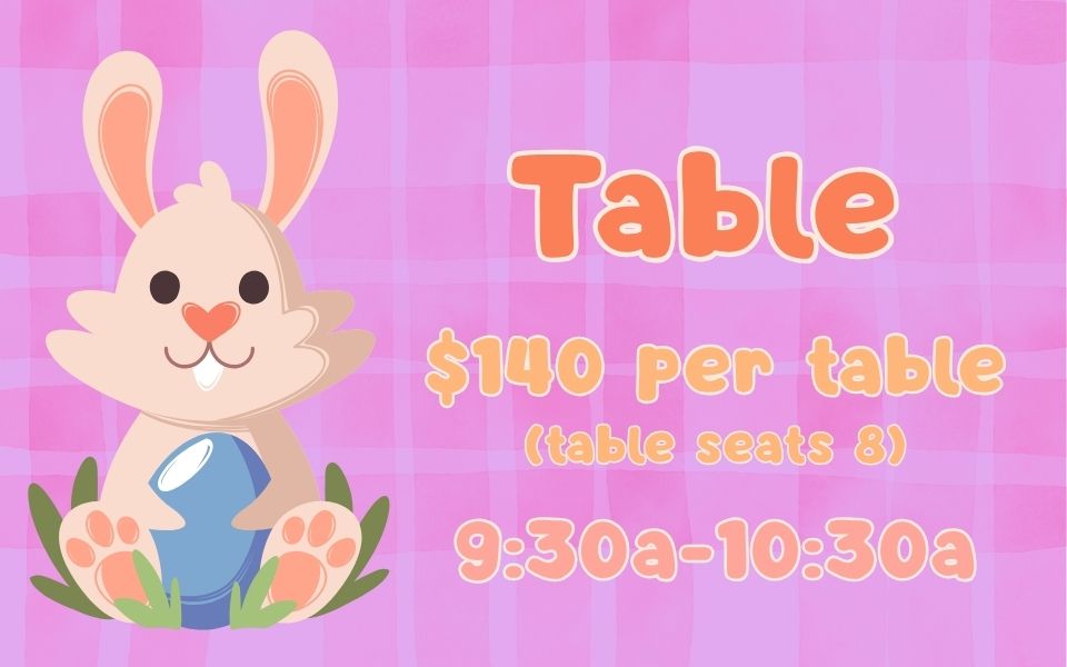 General Table (9:30am-10:30am) - $140 cover picture