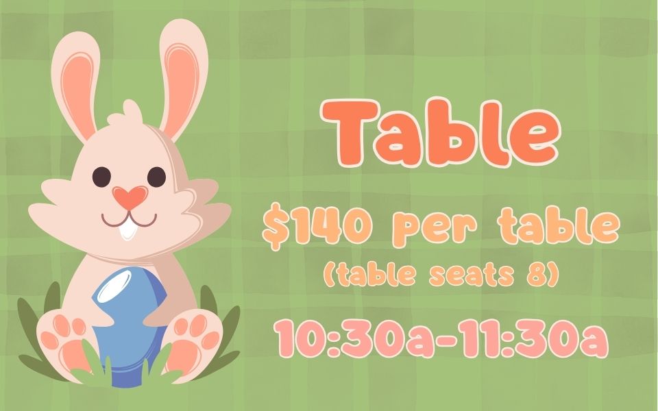 General Table (10:30am-11:30am) - $140 cover picture