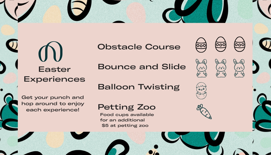 Easter Experience Punch Card  ( 1 per person) 12-4 p.m, cover picture