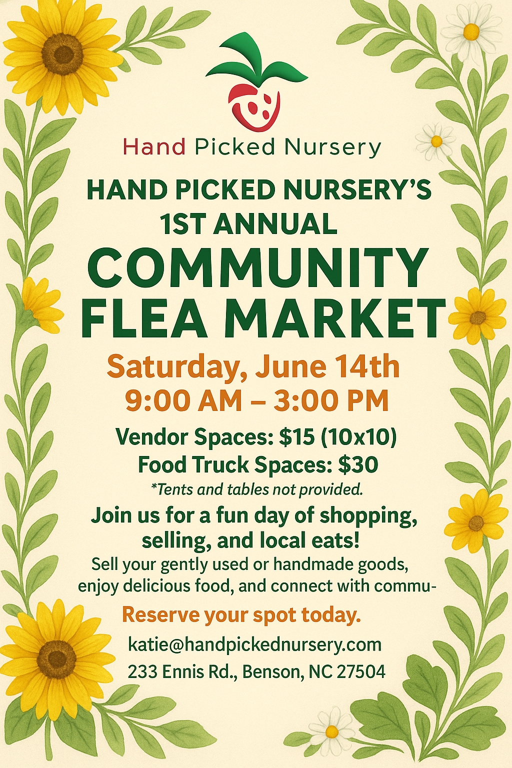 Hand Picked Nursery Community Flea Market
