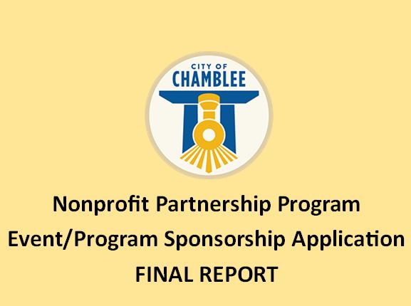 Nonprofit Partnership Program Event/Program Sponsorship Application - FINAL REPORT