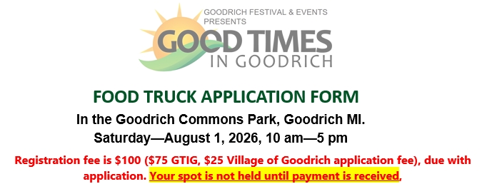2026 Goodrich Festival Food Truck Application
