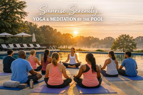 Sunrise Serenity: Yoga & Meditation by the Pool