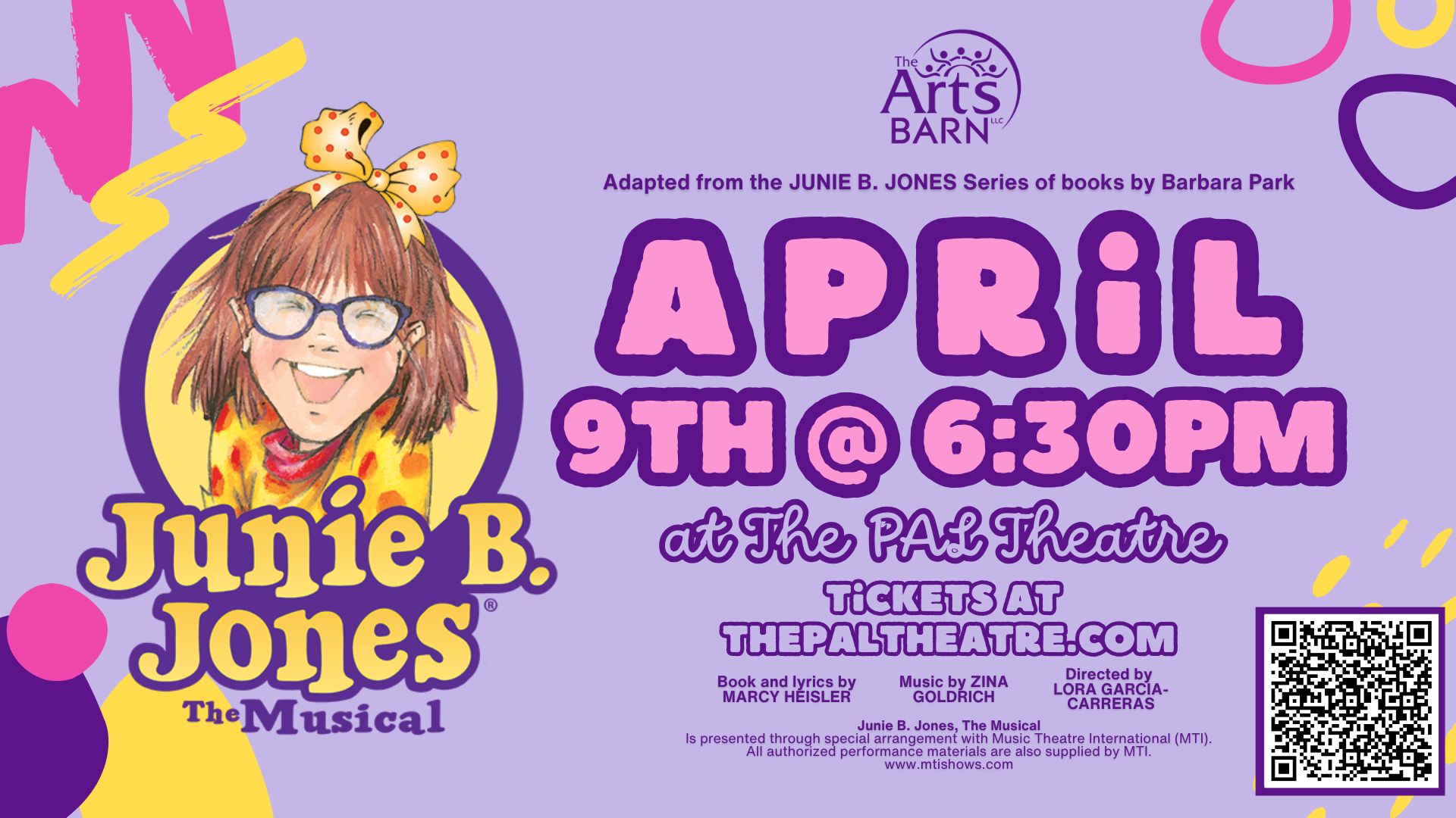 Junie B. Jones the Musical GENERAL ADMISSION $10 cover picture