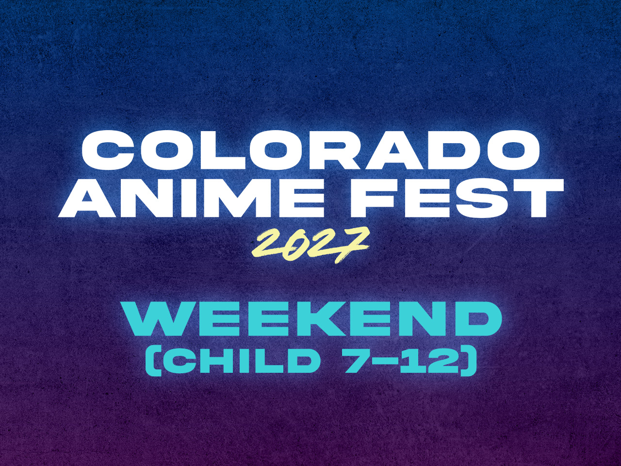 Weekend Registration (Child 7-12) cover picture