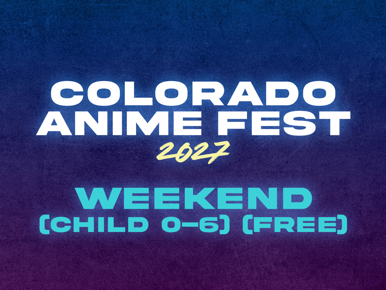 Weekend Registration (Child 0-6) (Free) cover picture