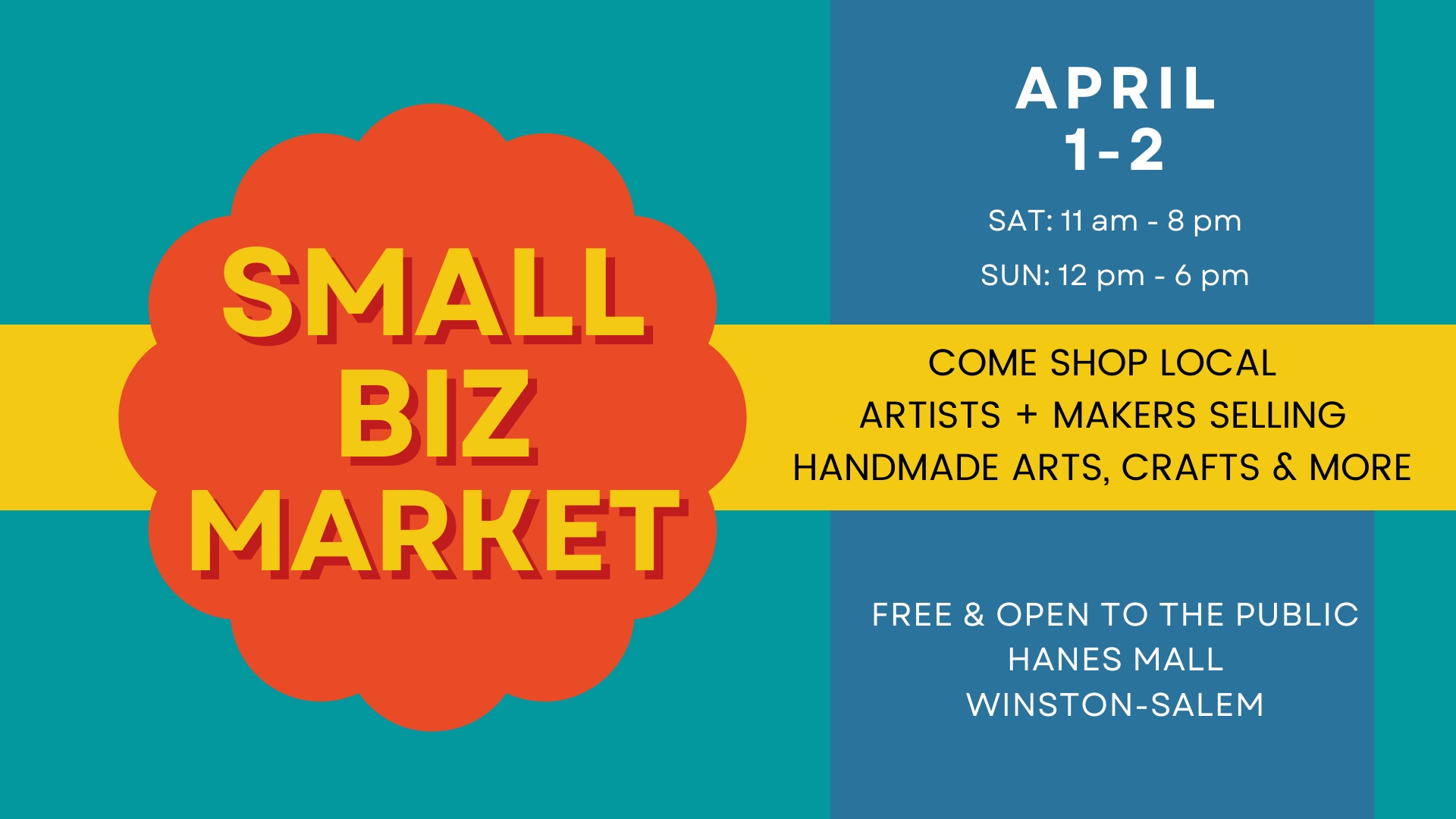 4.1 and 4.2.2023 - Hanes Mall - Small Biz Market - Eventeny