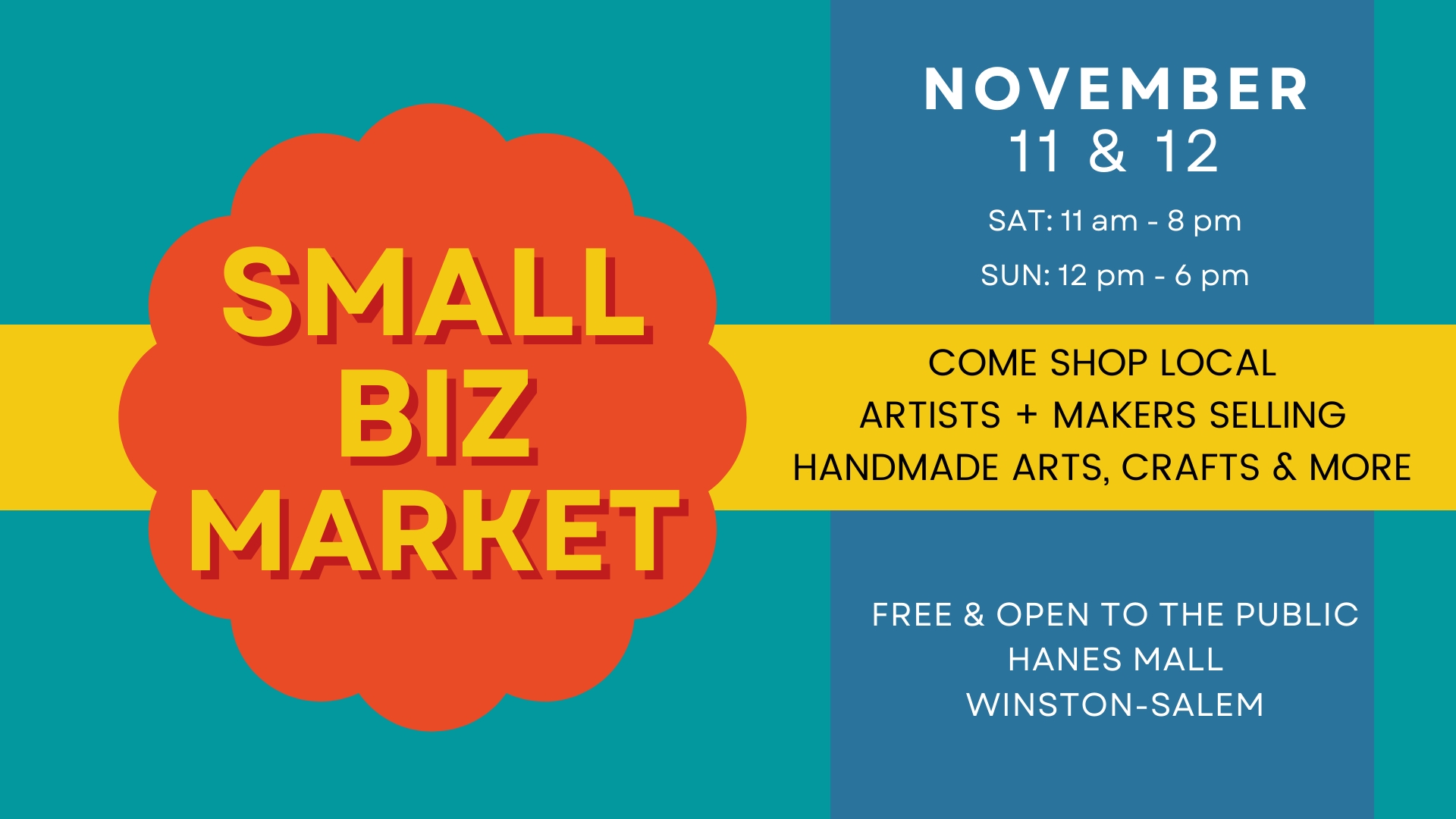 11.11 and 11.12.2023 - Hanes Mall - Small Biz Market cover image