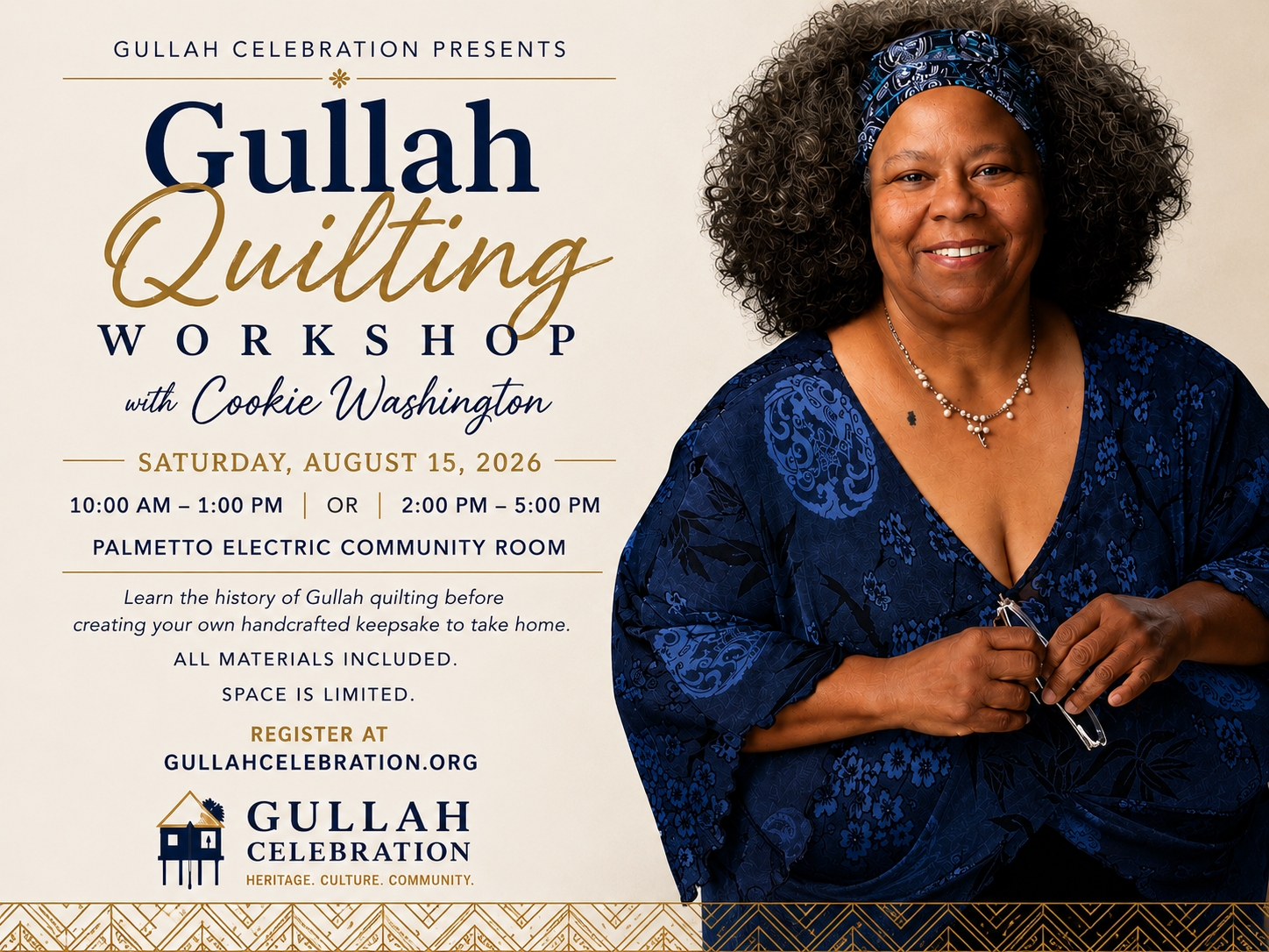 Gullah Quilting Workshop with Cookie Washington (Afternoon Workshop) cover picture