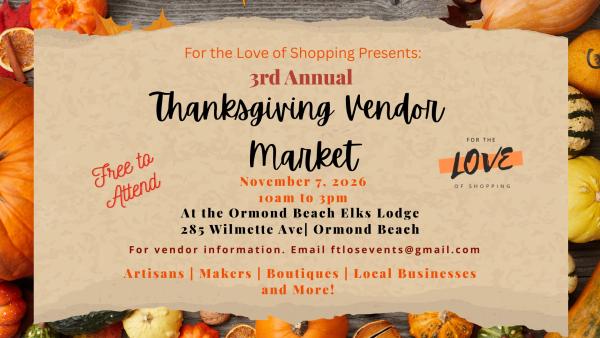 3rd Annual Thanksgiving Artisan Market
