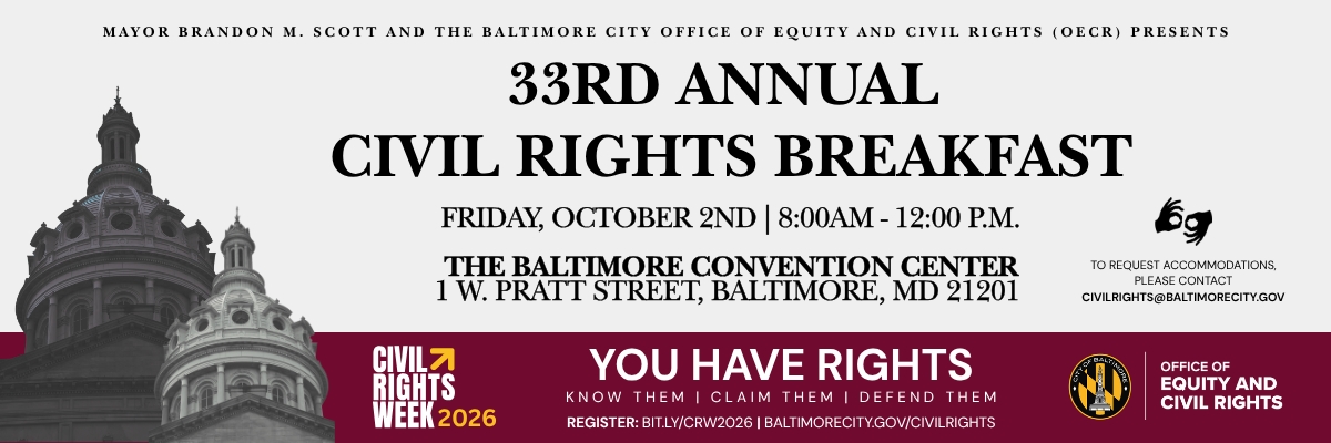 33rd Annual Baltimore City Civil Rights Breakfast (Individual Ticket) cover picture