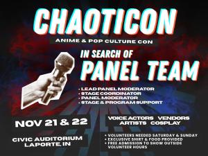 Panel Team - Chaoticon Nov 21 - 22