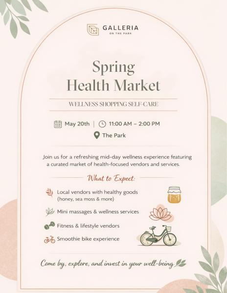 Galleria Spring Health Market (WHITE TENTS ONLY)- May 20th, 2026