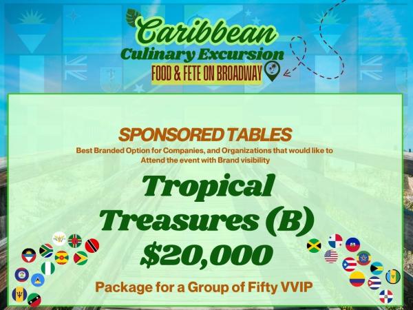 Tropical Treasures (B) $20,000 Company/Org Sponsorship Table for Fifty People