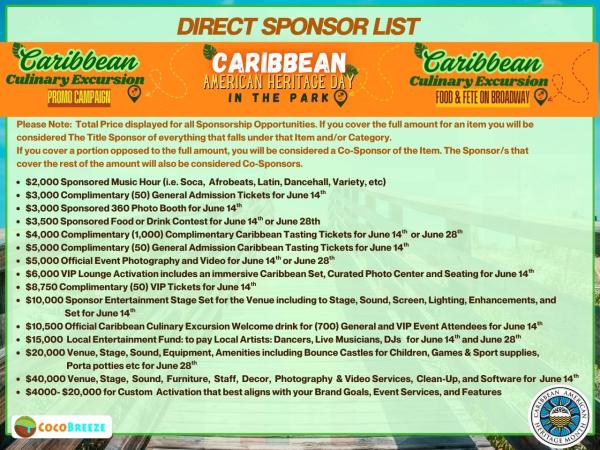 Direct Sponsorship List- Choose Your Sponsorship Activation