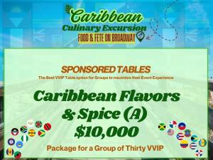 Caribbean Flavors & Spice (A)  $10,000 Group Sponsorship Table for Thirty People