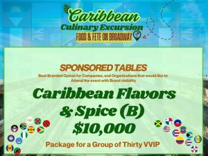 Caribbean Flavors & Spice (B)  $10,000 Company/Org Sponsorship Table for Thirty People