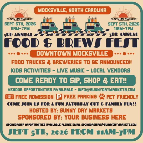 Mocksville Food + Brews Festival (Sept 5th)