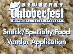 Newberry Oktoberfest 2026 SNACK/SPECIALTY FOOD Vendor Application (App Period One)