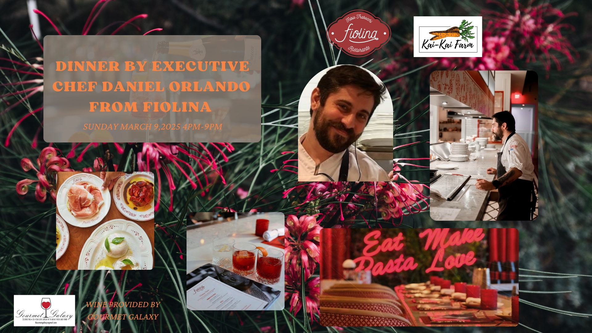Kai Kai Farm wine pairing dinner by Executive Chef Daniel Orlando from Fiolina
