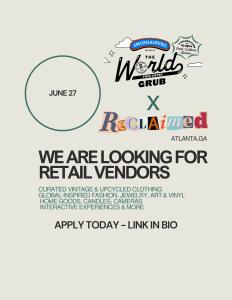 Smorgasburg World Grub  x Reclaimed Market Saturdays June 27