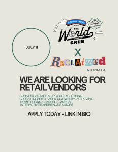 Smorgasburg World Grub  x Reclaimed Market Saturdays July 11
