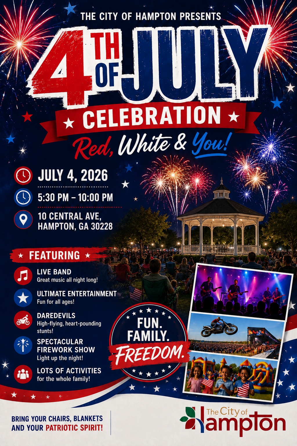 4th of July event Red,  White and You