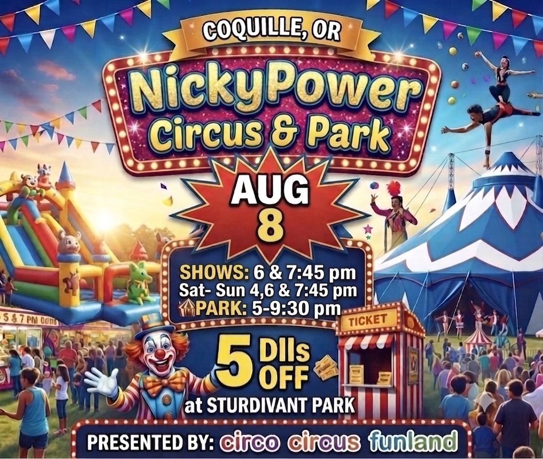 AUG 8 INFLATABLE PARK NickyPower Circus Coquille, OR. cover picture