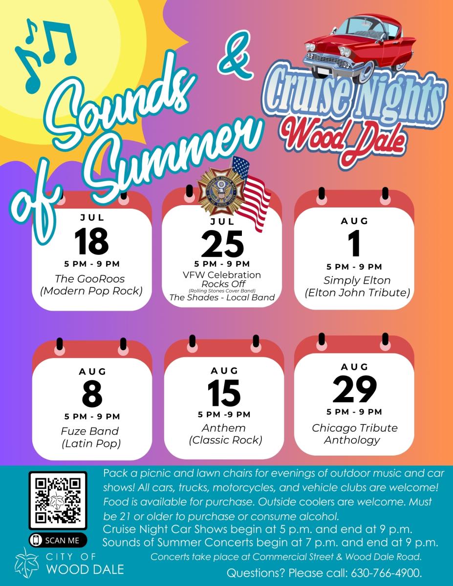Sounds of Summer and Cruise Night - •	8/29/25 - Chicago Tribute Anthology (Chicago)
