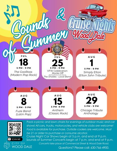 Sounds of Summer and Cruise Night - •	8/29/25 - Chicago Tribute Anthology (Chicago)