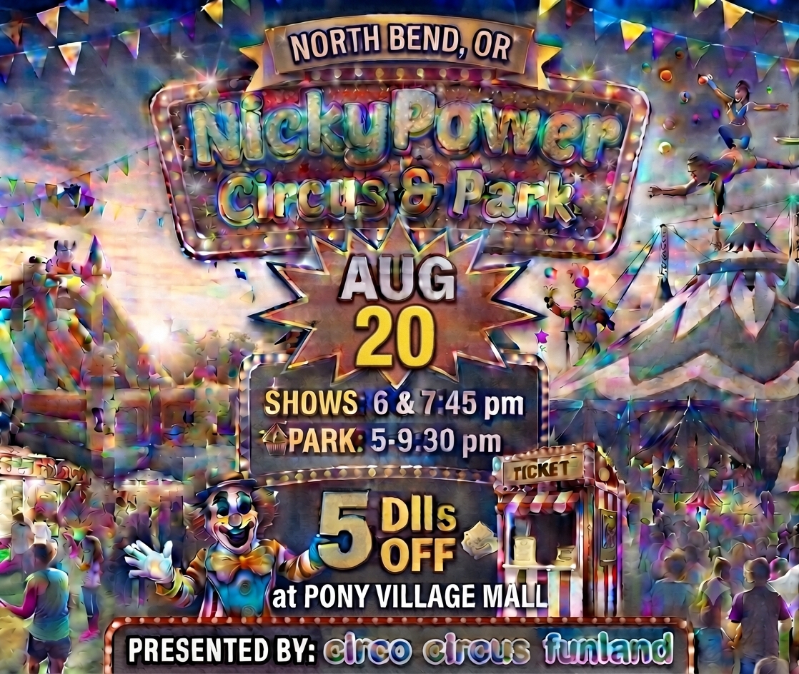 AUG 20 INFLATABLE PARK NickyPower Circus  North Bend, OR. cover picture