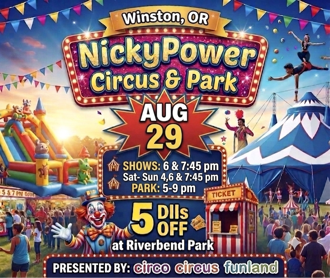 AUG 29 SHOW-ADULT NickyPower Circus WINSTON, OR. cover picture