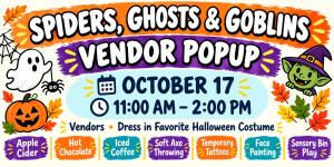 Spiders, Goblins and Ghost Vendor Pop-Up