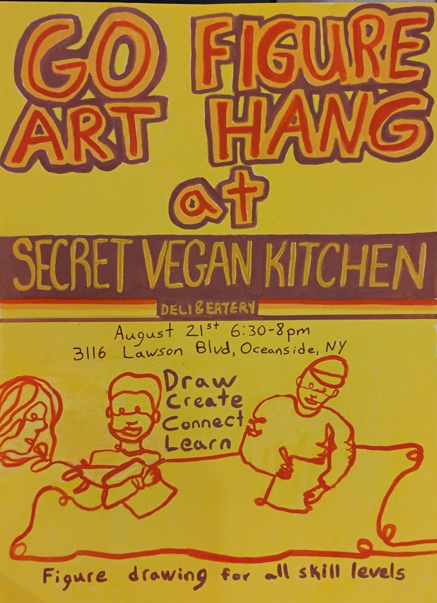 August Go Figure Art Hang at Secret Vegan Kitchen
