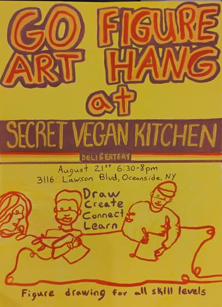 August Go Figure Art Hang at Secret Vegan Kitchen
