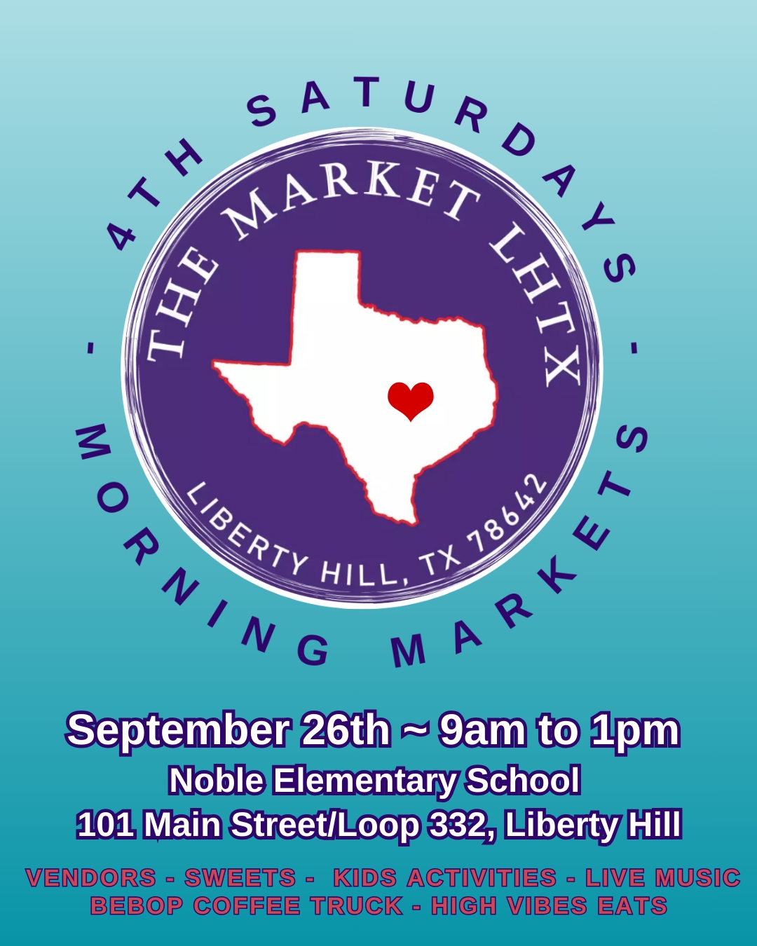 September 26th 9am to 1pm @Noble Elementary