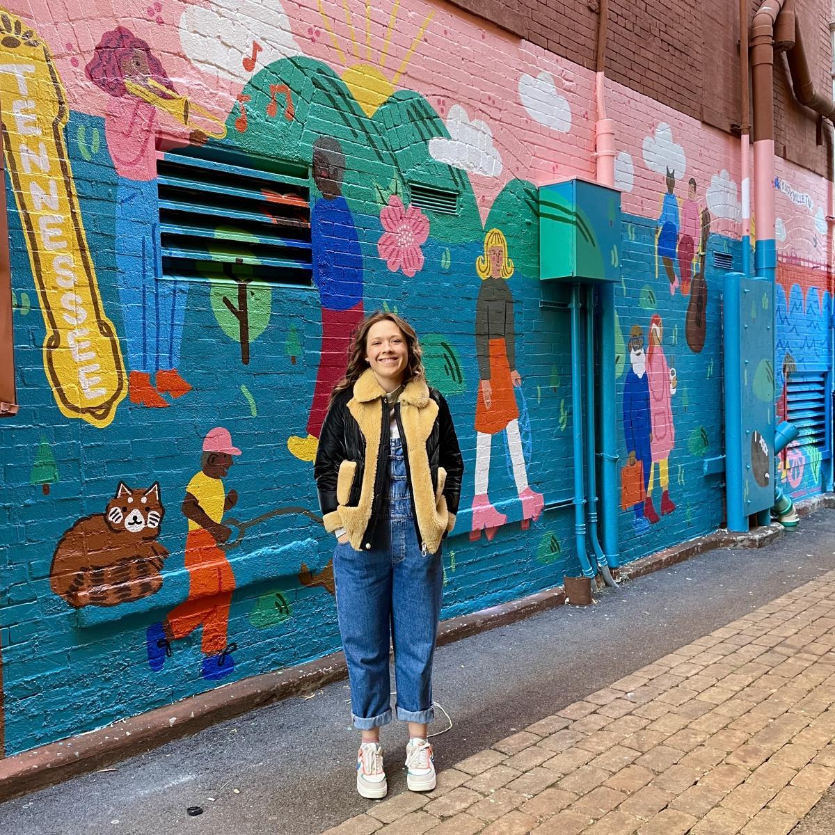 Mural by Paris Woodhull in Strong Alley (Downtown Knoxville)