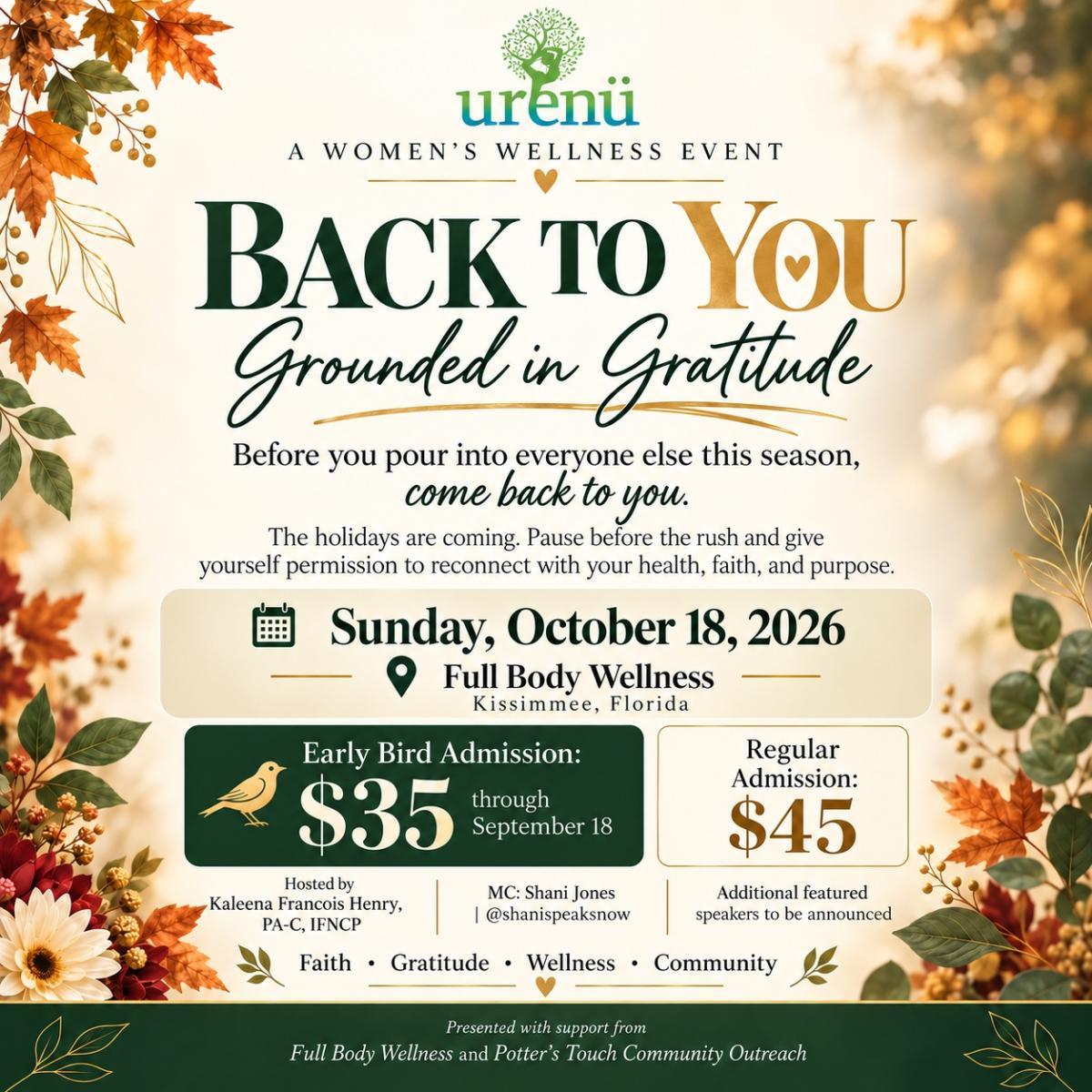 Grounded in Gratitude - A Women's Wellness Experience (Standard Pricing) cover picture