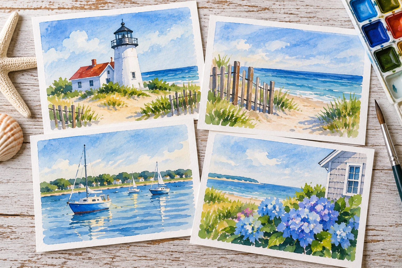 Cape Cod Postcards: Watercolor with Shawn cover picture