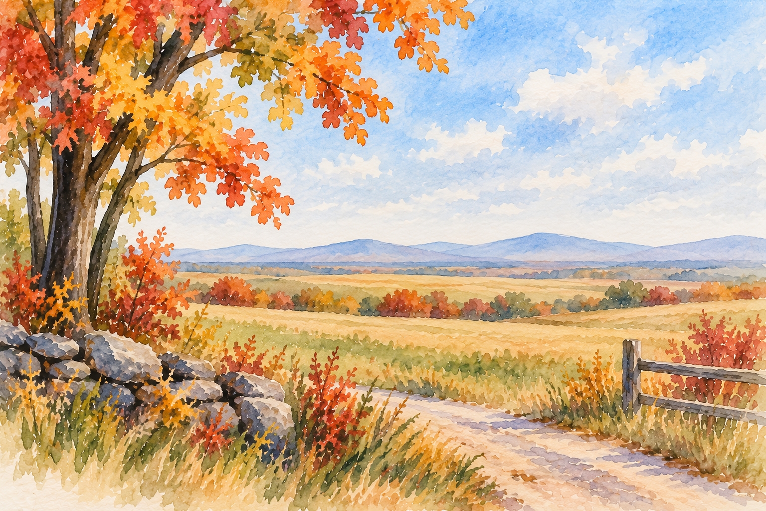 Fall Landscape Watercolor with Shawn cover picture